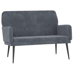 Banc banquette 108 x 79 x 79 cm velours gris fonc&eacute; 02_0010709