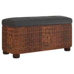 Banc banquette de rangement avec coussin 69 cm quenouille marron 02_0010947