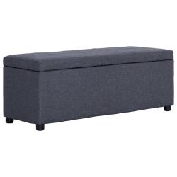 Banc banquette avec compartiment de rangement 116 cm polyester gris fonc&eacute; 02_0010965