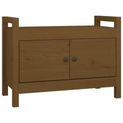 Banc banquette d'entr&eacute;e 80 x 40 x 60 cm bois de pin massif marron miel 02_0011026