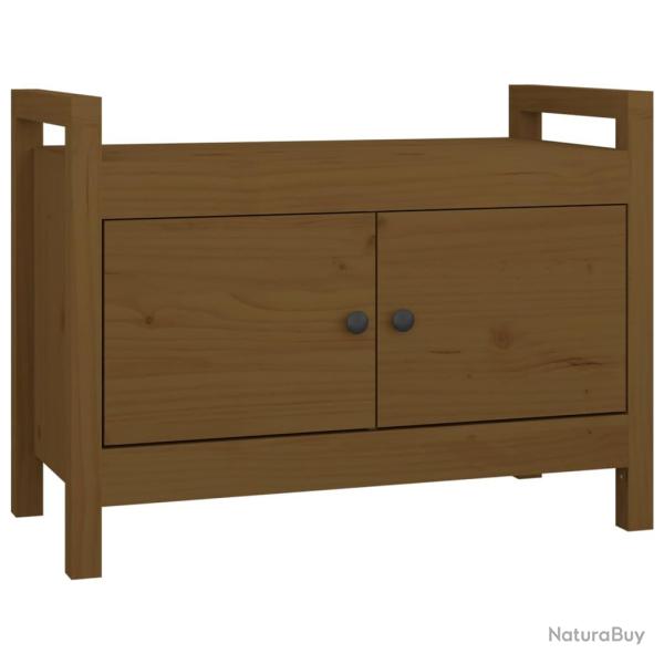 Banc banquette d'entr�e 80 x 40 x 60 cm bois de pin massif marron miel 02_0011026