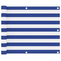 &Eacute;cran de balcon brise pare vue protection confidentialit&eacute; 75 x 400 cm tissu oxford blanc et bleu 02