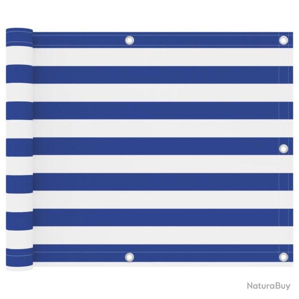 �cran de balcon brise pare vue protection confidentialit� 75 x 400 cm tissu oxford blanc et bleu 02