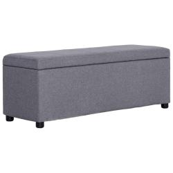 Banc banquette avec compartiment de rangement 116 cm gris clair polyester 02_0010878