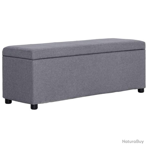 Banc banquette avec compartiment de rangement 116 cm gris clair polyester 02_0010878