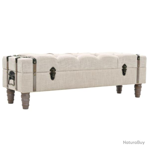 Banc banquette de rangement 111 x 34 x 37 cm bois massif et acier 02_0010889
