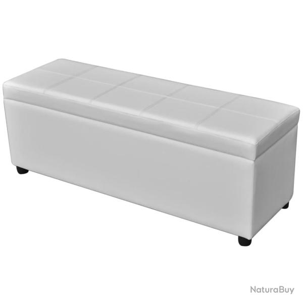 Banc banquette long de rangement 116 x 39 x 44 cm bois blanc 02_0010913