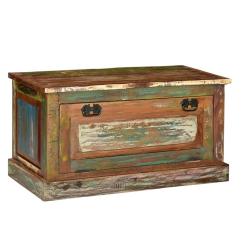 Banc banquette de rangement de chaussures 85 x 40 x 45 cm bois de r&eacute;cup&eacute;ration 02_0010853