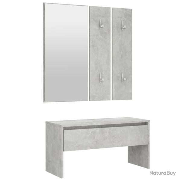 Meuble d'entr�e de couloir gris b�ton bois d'ing�nierie 02_0010925