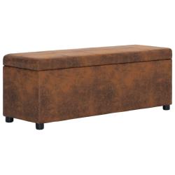 Banc banquette avec compartiment de rangement 116 cm marron similicuir 02_0010876