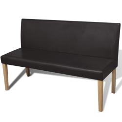 Banc banquette 139,5 cm synth&eacute;tique marron fonc&eacute; 02_0010910