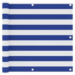 &Eacute;cran de balcon brise pare vue protection confidentialit&eacute; 90 x 300 cm tissu oxford blanc et bleu 02