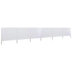 Brises-vue paravent 6 panneaux tissu 800 x 80 cm blanc 02_0008848