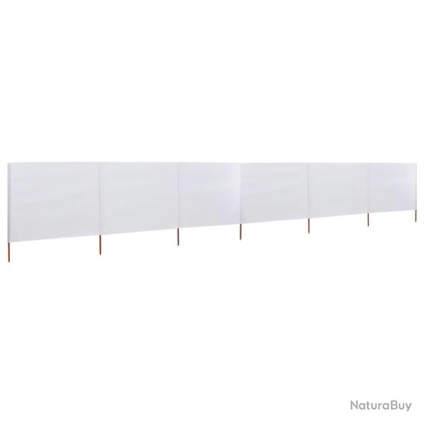 Brises-vue paravent 6 panneaux tissu 800 x 80 cm blanc 02_0008848