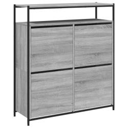 Armoire &agrave; chaussures range chaussures rangement meuble entr&eacute;e couloir salon 4 tiroirs rabattables s