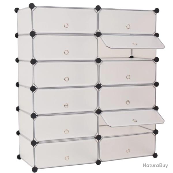 Armoire � chaussures range chaussures rangement meuble entr�e couloir salon avec 12 compartiments b