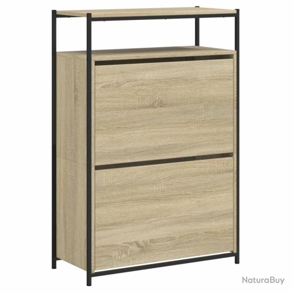 Armoire � chaussures range chaussures rangement meuble entr�e couloir salon sonoma 75 x 34 x 112 cm