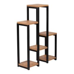&Eacute;tag&egrave;re &agrave; plantes 6 plateformes 78,5 x 56 x 20 cm noir effet bois 03_0007711