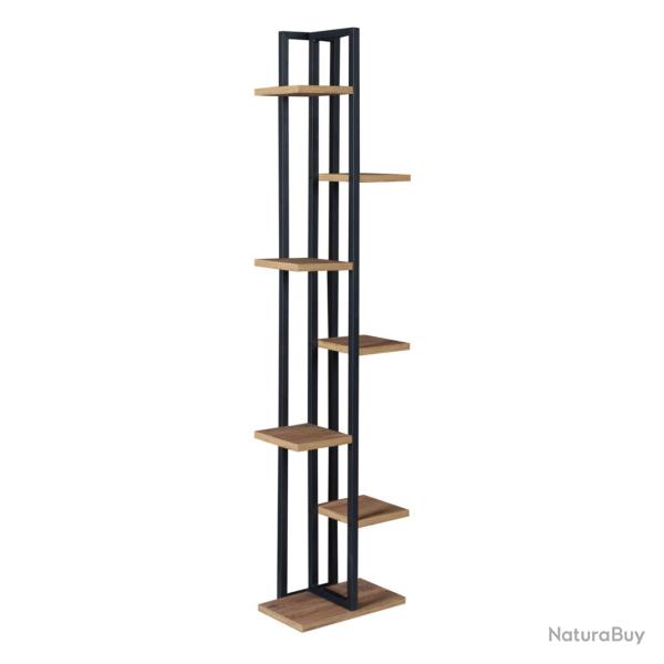 Support de plantes � 6 niveaux 150 x 34 x 21 cm effet noyer / noir 03_0007694