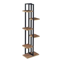 Support de plantes &agrave; 5 niveaux 120 x 34 x 21 cm effet noyer / noir 03_0007698