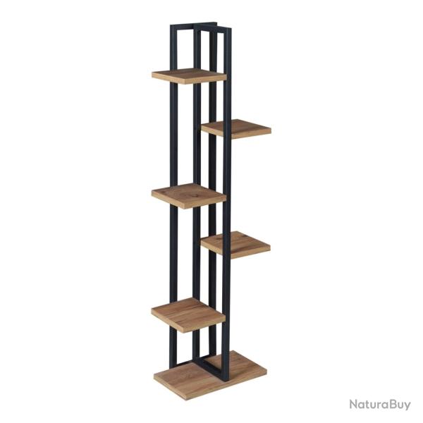 Support de plantes � 5 niveaux 120 x 34 x 21 cm effet noyer / noir 03_0007698