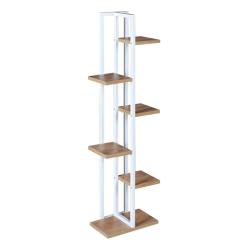 Support de plantes &agrave; 5 niveaux 120 x 34 x 21 cm effet noyer / blanc 03_0007697