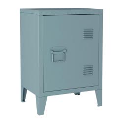Table de chevet en acier lamin&eacute; 57 x 40 x 30 cm gris-bleu 03_0008682