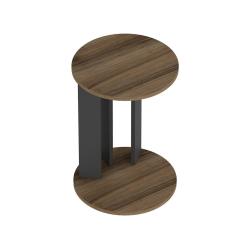 Table d'appoint ronde effet noyer / anthracite 03_0008604