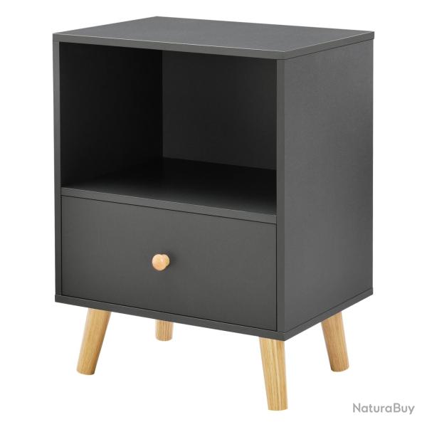Table de chevet � tiroir 54 x 40 x 30 cm gris fonc� 03_0008690