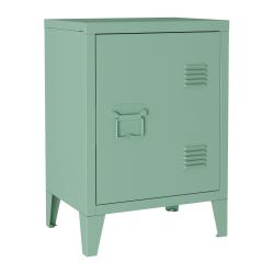 Table de chevet en acier lamin&eacute; 57 x 40 x 30 cm vert pastel mat 03_0008685