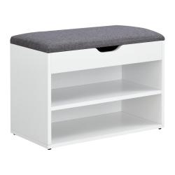 Banc &agrave; chaussures 46 x 60 x 30 cm blanc gris 03_0007656
