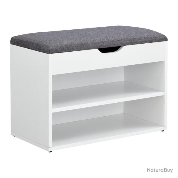 Banc � chaussures 46 x 60 x 30 cm blanc gris 03_0007656
