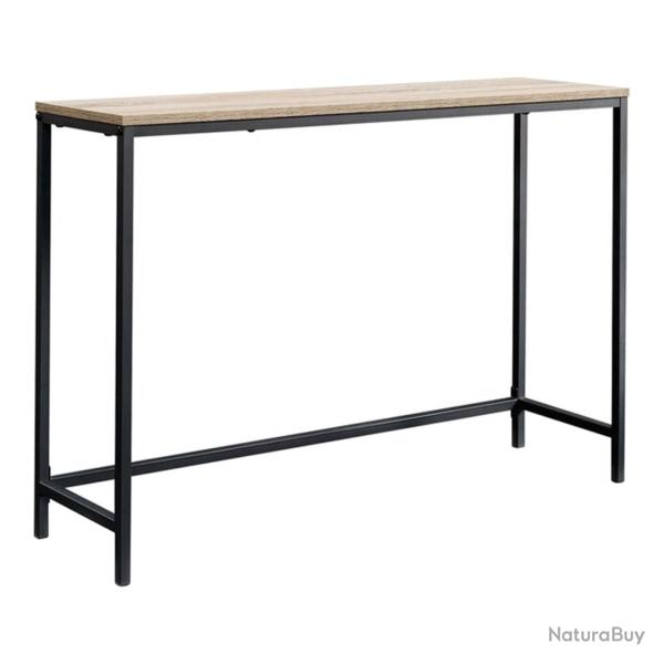 Table console 80 x 100 x 30 cm noir et effet bois 03_0008578
