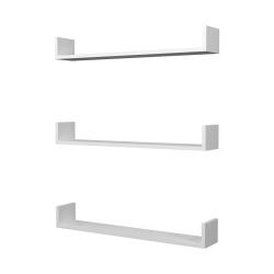 Lot de 3 &eacute;tag&egrave;res murales 12 x 90 x 15 cm blanc 03_0007080
