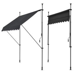 Store banne t&eacute;l&eacute;scopique acier polyester 150 x 120 x 200-300 cm noir 03_0008316