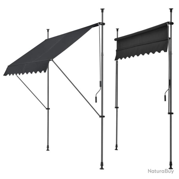 Store banne t�l�scopique acier polyester 150 x 120 x 200-300 cm noir 03_0008316