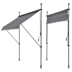 Store banne t&eacute;l&eacute;scopique acier polyester 200 x 120 x 200-300 cm gris ardoise 03_0008321