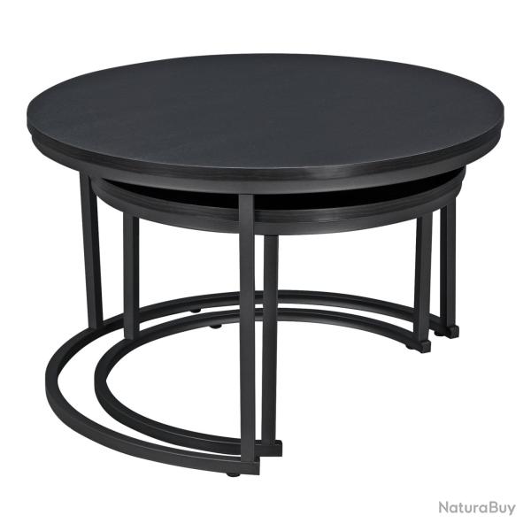 Set de 2 tables basses rondes gigognes noir 03_0008356