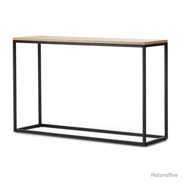 Table console 80 x 100 x 30 cm noir et effet ch�ne 03_0008573