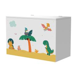 Coffre de rangement pour enfant 40 x 60 x 30 cm blanc / vert / jaune 03_0006812