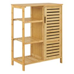 Meuble de rangement avec &eacute;tag&egrave;re 87 x 66 x 33 cm pour salle de bain bambou 03_0006860