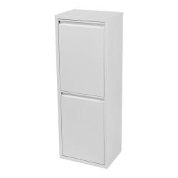 Poubelle de recyclage murale &agrave; 2 bacs amovibles 93 x 33 x 25 cm blanc 03_0008198