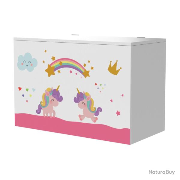 Coffre de rangement pour enfant 40 x 60 x 30 cm blanc / violet / rose 03_0006813