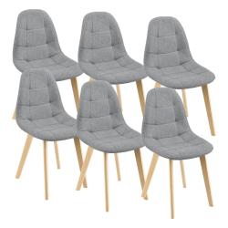 Lot de 6 chaises de salle &agrave; manger 86 x 53 x 47 cm gris clair 03_0006787