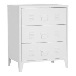 Commode styl&eacute;e meuble de rangement pratique m&eacute;tallique acier 72 x 60 x 40 cm blanc 03_0006836