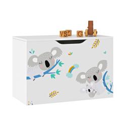 Coffre de rangement pour enfant 40 x 60 x 30 cm blanc / gris / bleu 03_0006811