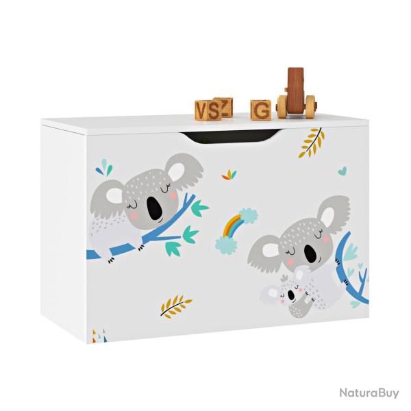 Coffre de rangement pour enfant 40 x 60 x 30 cm blanc / gris / bleu 03_0006811