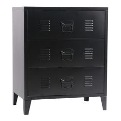 Commode styl&eacute;e meuble de rangement pratique m&eacute;tallique acier 72 x 60 x 40 cm noir 03_0006837