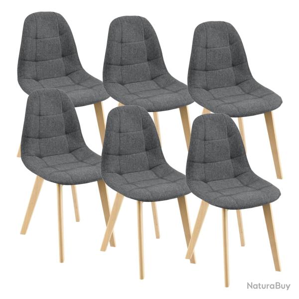 Lot de 6 chaises de salle � manger 86 x 53 x 47 cm gris fonc� 03_0006788
