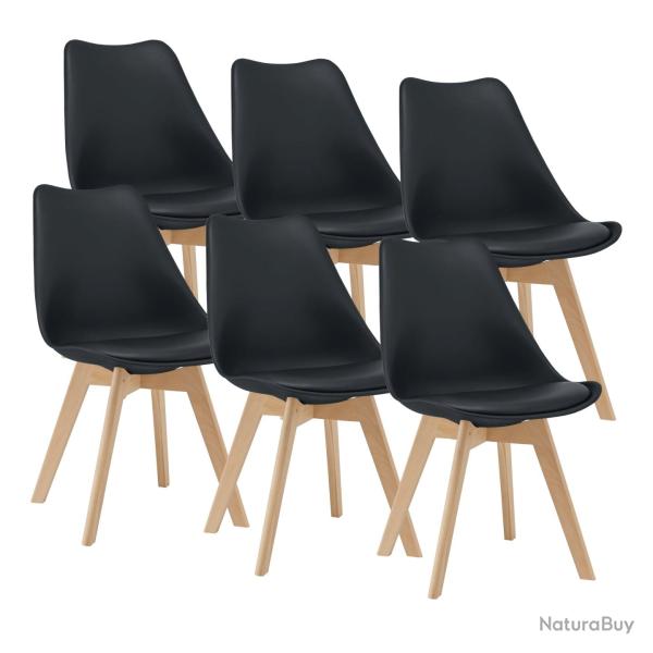 Lot de 6 chaises de salle � manger similicuir h�tre noir 03_0006782
